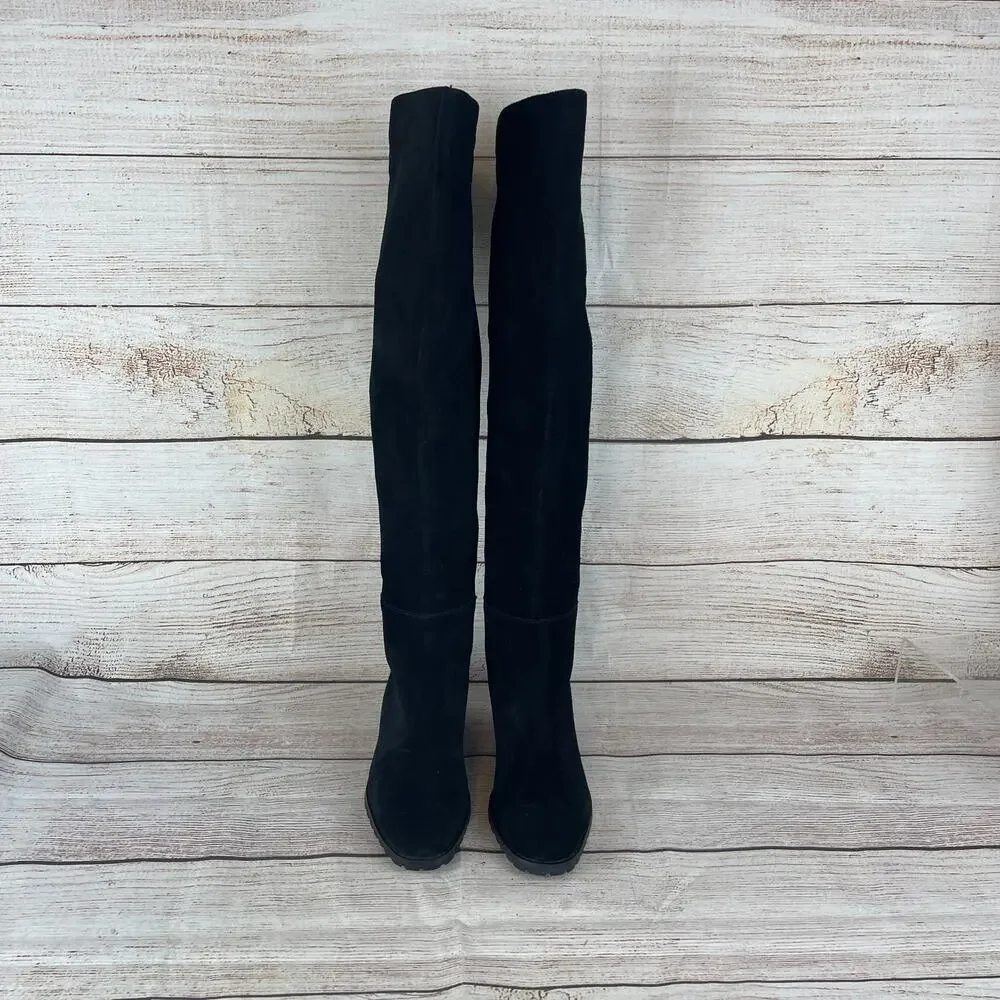 Blondo Starla Womens Sz 6 Over the Knee Boots Black Suede Waterproof